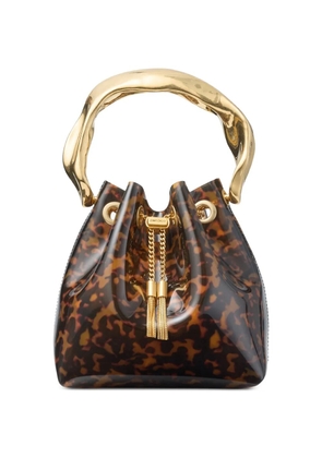 Jimmy Choo Bon Bon tortoiseshell-effect bucket bag - Brown