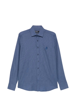 Karl Lagerfeld micro-patterned long-sleeve shirt - Blue