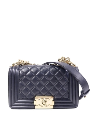 CHANEL Pre-Owned 20 Boy chain-strap lambskin shoulder bag - Blue