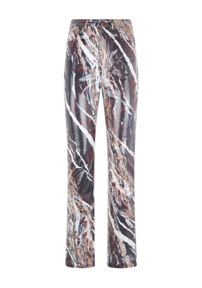 Roberto Cavalli marble-print skinny trousers - Purple