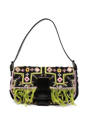 Fendi Pre-Owned 1998-2004 Baguette beaded-embellished shoulder bag - Black