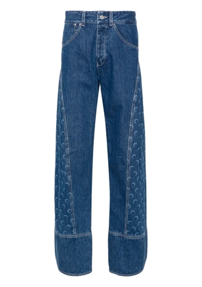 Marine Serre mid-rise straight-leg jeans - Blue