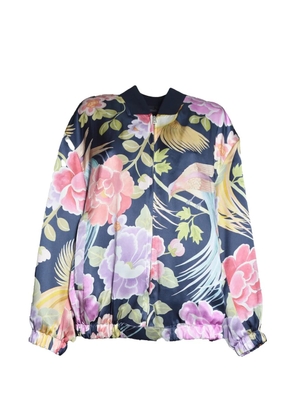 Seafarer floral-print bird-motif jacket - Blue