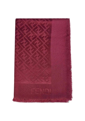 FENDI FF motif jacquard scarf - Red