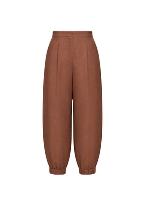 FENDI embroidered balloon-fit trousers - Brown