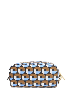 Prada Pre-Owned 1NS175 geometric-print clutch bag - Brown