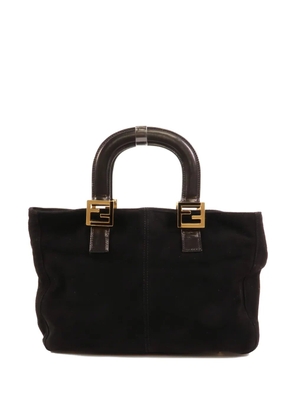 Fendi Pre-Owned FF logo suede tote bag - Black