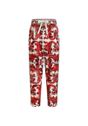 Dolce & Gabbana majolica-print jacquard jogging trousers - Red