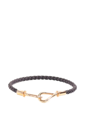 Hermès Pre-Owned Jumbo braided leather bracelet - Gold