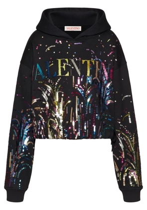 Valentino Garavani sequin-embroidered jersey sweatshirt - Black