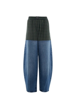 Alexander Wang layered check-pattern jeans - Blue
