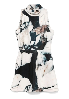 Roberto Cavalli marble-print mini dress - White