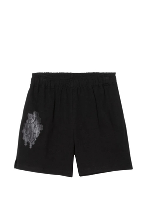 Paris Laundry logo-patch elasticated-waist shorts - Black