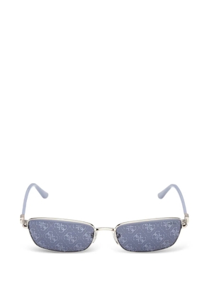 GUESS EYEWEAR logo-monogram rectangle-frame sunglasses - Silver