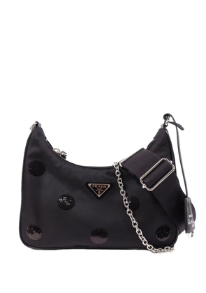Prada Pre-Owned Sequin polka-dot shoulder bag - Black