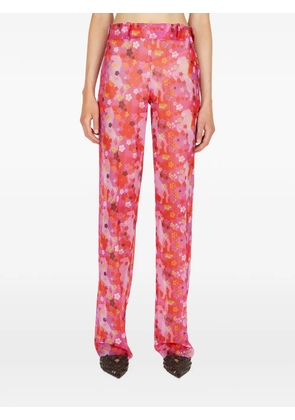 LOUISE LYNGH BJERREGAARD floral-print high-waisted trousers - Pink