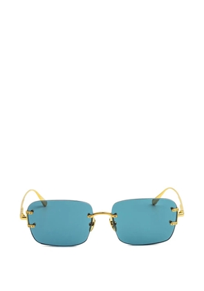 Linda Farrow Sasha rimless rectangle-frame sunglasses - Gold