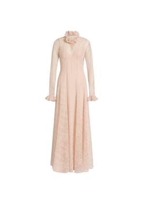 Alberta Ferretti ruffled floral-pattern dress - Pink