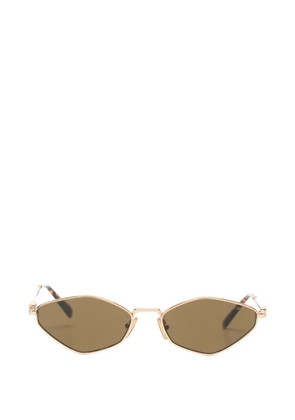 Miu Miu Pre-Owned geometric-frame sunglasses - Gold