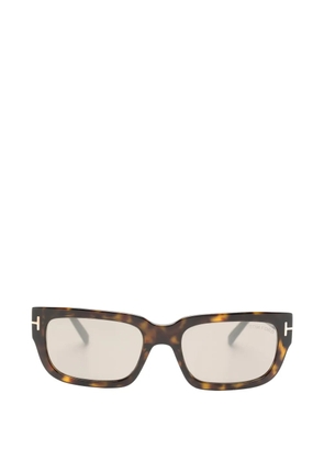 Tom Ford Pre-Owned Ezra rectangle-frame sunglasses - Brown