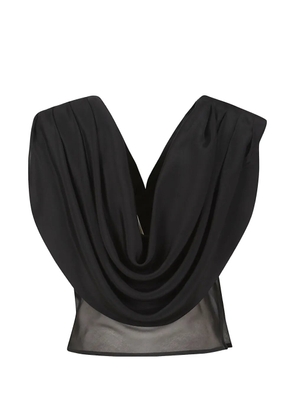 La Collection Marcia draped sheer top - Black