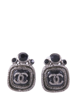 CHANEL Pre-Owned CC crystal earrings - Silver