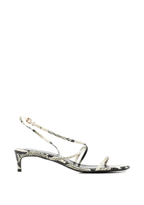 KHAITE Pre-Owned Loop snakeskin-print strappy sandals - Neutrals