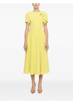 NISSA ruffled A-line midi dress - Yellow