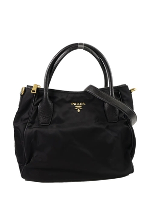 Prada Pre-Owned logo-plaque tote bag - Black