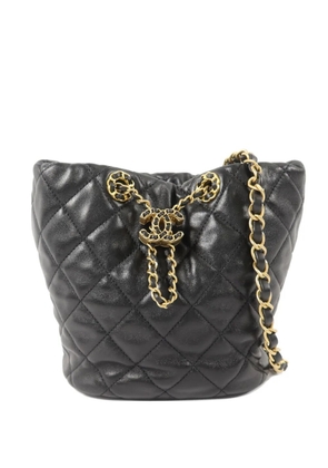 CHANEL Pre-Owned CC quilted bucket bag - Black