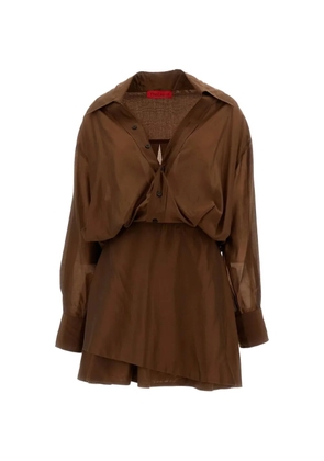 THELATEST Denise layered mini dress - Brown