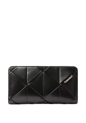 Calvin Klein quilted logo-plaque wallet - Black