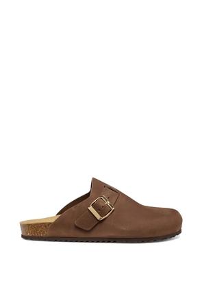Geox buckle-fastening leather slides - Brown