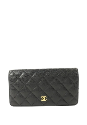 CHANEL Pre-Owned CC quilted long wallet - Black