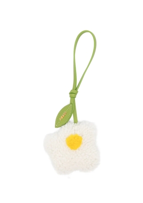 FENDI Sunny Side Flowers shearling charm - White
