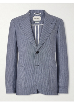 Oliver Spencer - Wilkins Pinstriped Linen Suit Jacket - Men - Gray - UK/US 36