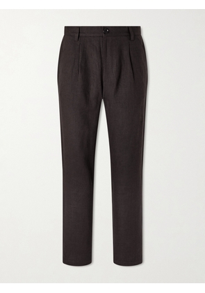 Oliver Spencer - Coney Straight-Leg Pleated Linen Suit Trousers - Men - Brown - UK/US 28