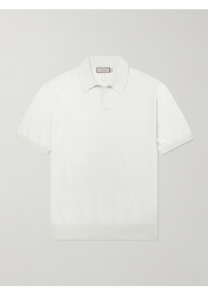 Canali - Cotton and Silk-Blend Polo Shirt - Men - Neutrals - IT 48