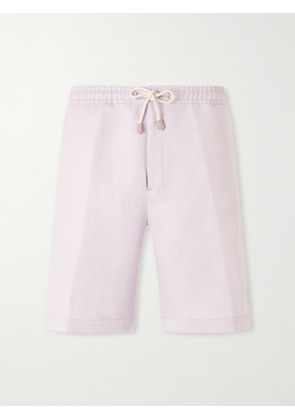 Canali - Straight-Leg Linen And Silk-Blend Bermuda Shorts - Men - Purple - IT 46