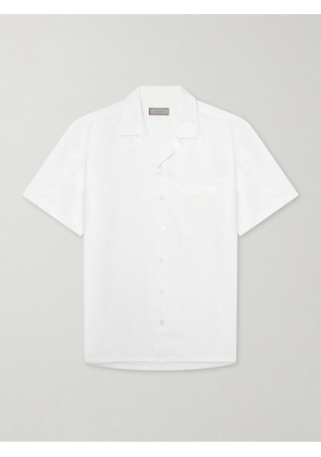 Canali - Camp-Collar Cotton and Linen-Blend Shirt - Men - Neutrals - S