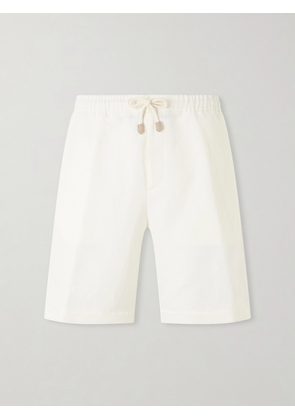 Canali - Straight-Leg Linen And Silk-Blend Bermuda Shorts - Men - White - IT 46