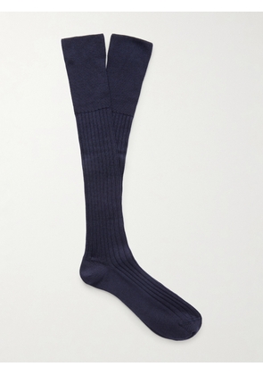 Brunello Cucinelli - Ribbed Wool and Cashmere-Blend Socks - Men - Blue - S