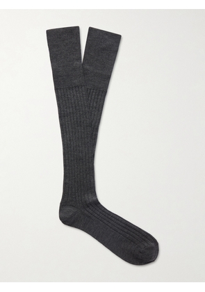 Brunello Cucinelli - Ribbed Wool and Cashmere-Blend Socks - Men - Black - S