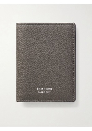 TOM FORD - T Line Leather Folding Cardholder - Men - Gray
