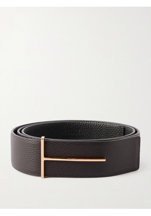TOM FORD - 3.8cm Full-Grain Leather Belt - Men - Brown - EU 85