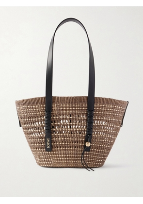 LOEWE - Paula's Ibiza Logo-Embellished Leather-Trimmed Palm de Iraca Leaves Tote Bag - Men - Brown
