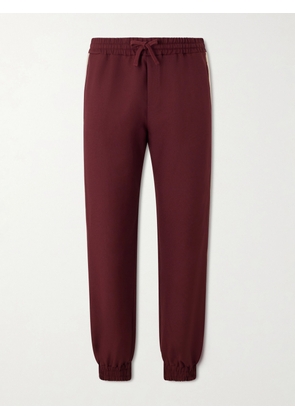 Valentino Garavani - VGold Striped Drill Sweatpants - Men - Burgundy - S
