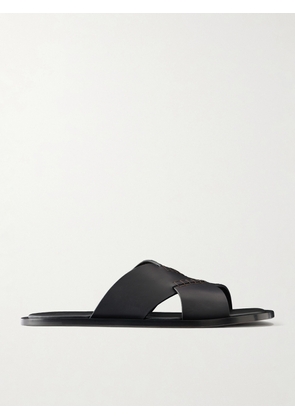 LOEWE - Paula's Ibiza Flex Criss-Cross Leather Sandals - Men - Black - EU 40