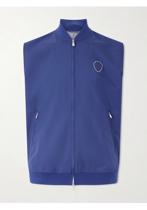 Brunello Cucinelli - Logo-Appliquéd Tech-Shell Gilet - Men - Blue - S