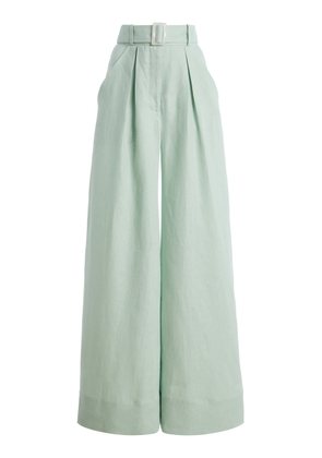 Matthew Bruch Pleated Linen Wide-Leg Pants - Moda Operandi